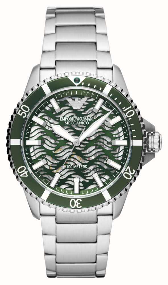 Emporio Armani Diver Automatic Skeleton Dial Silver Men's Watch - AR60061 Main image