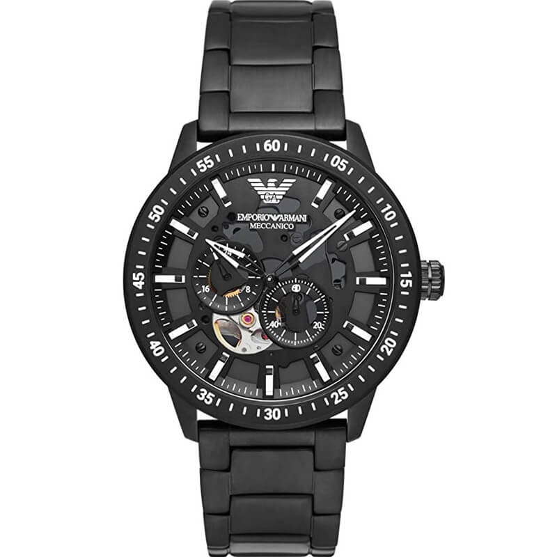 Emporio Armani Mario Automatisch Zwart Herenhorloge - AR60054 Hoofdafbeelding