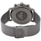 Emporio Armani Aviator Chronograph Brown Dial Silver Mesh Men's Watch - AR11141