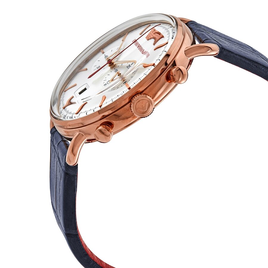 Emporio Armani Aviator Chronograaf Herenhorloge met Zilveren Wijzerplaat - AR11123 Secundaire afbeelding