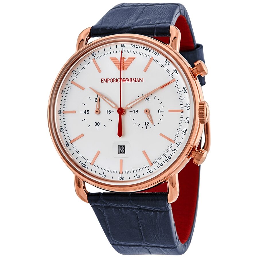 Emporio Armani Aviator Chronograph Silver Dial Men's Watch - AR11123 Main image