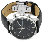 Emporio Armani Gianni Chronograph Black Genuine Leather Men's Watch - AR0397