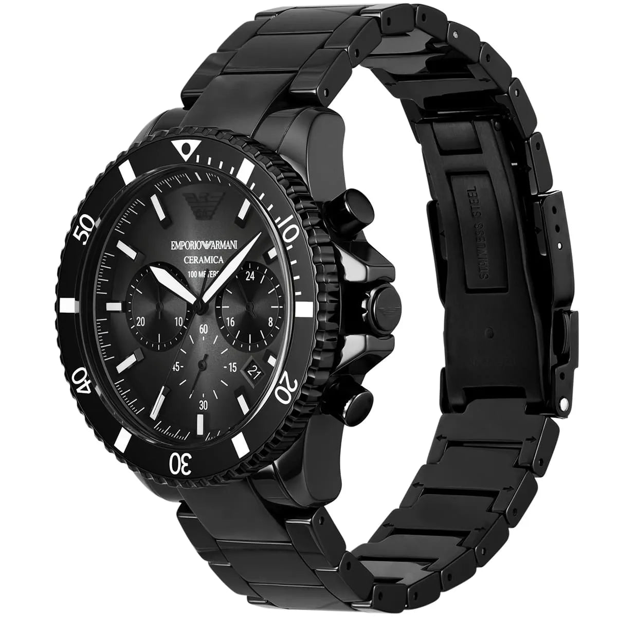 Emporio Armani World Explorer Chronograph All Black Men's Watch - AR70010 Secundaire afbeelding