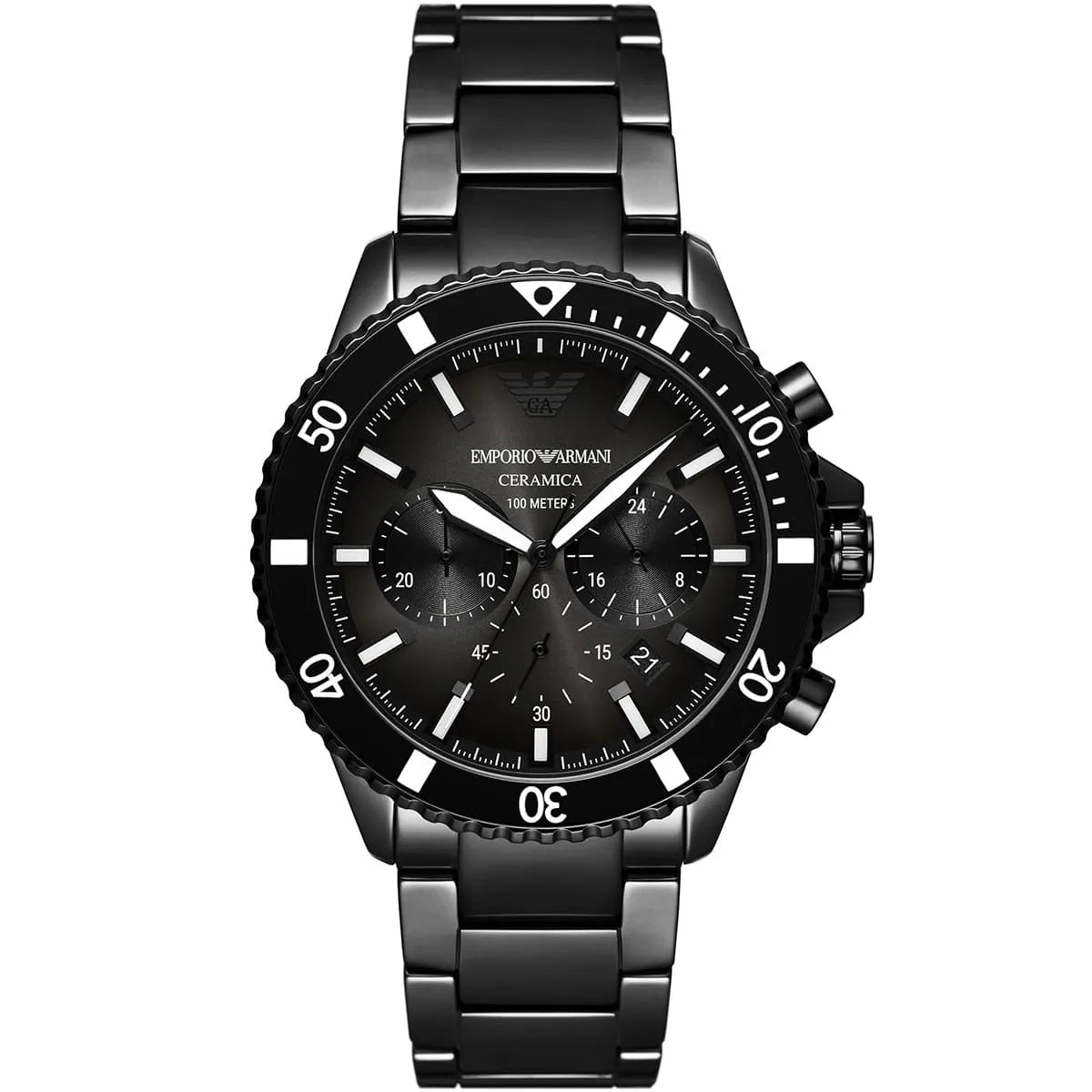Emporio Armani World Explorer Chronograph All Black Men's Watch - AR70010
