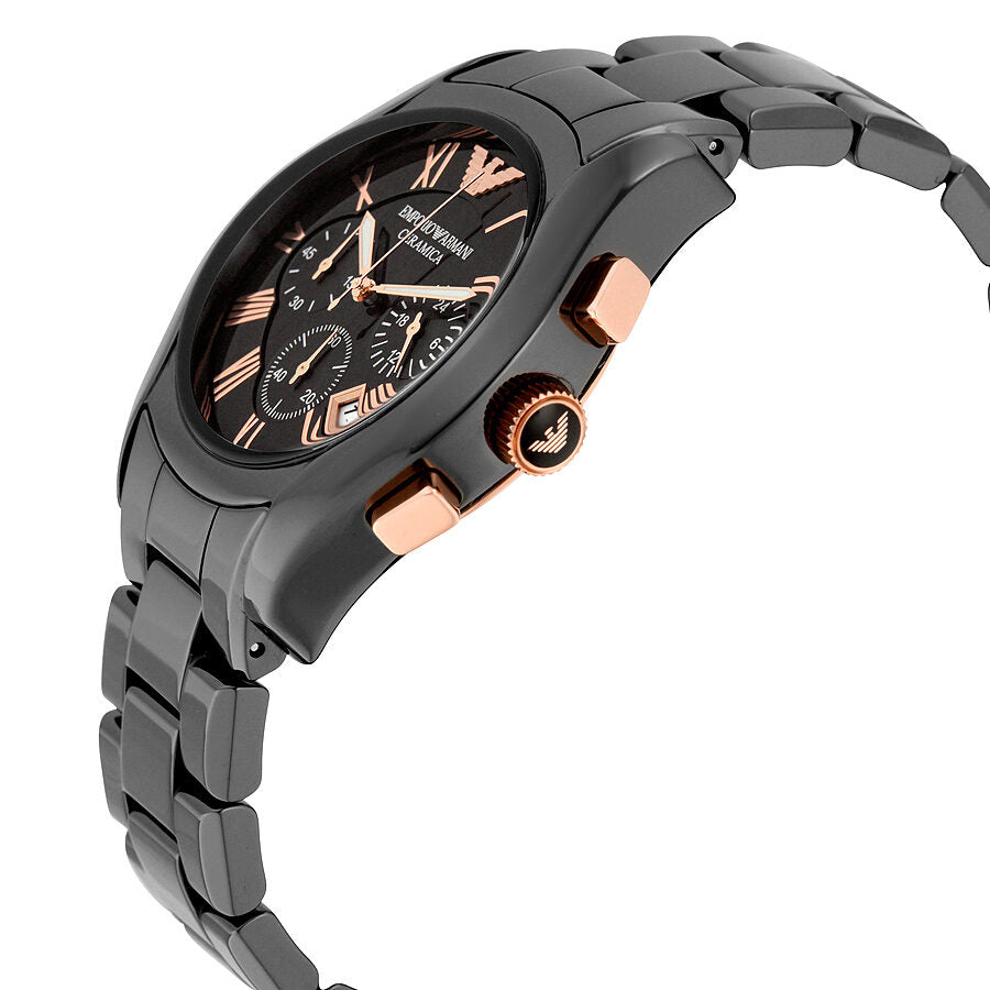 Emporio Armani Ceramica Chronograaf Herenhorloge met Zwarte Wijzerplaat AR1410 Secundaire afbeelding