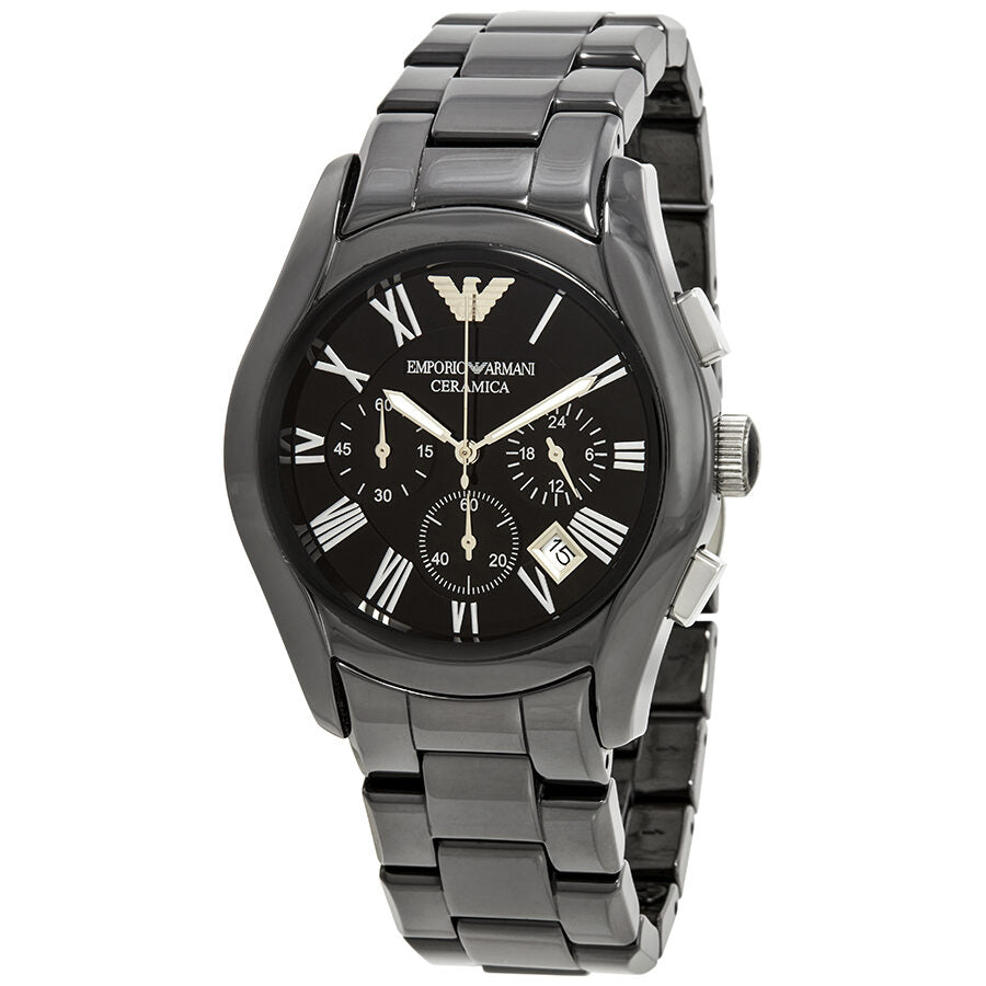 Emporio Armani Chronograaf Herenhorloge AR1400 met zwarte wijzerplaat en zwarte keramische kast Hoofdafbeelding