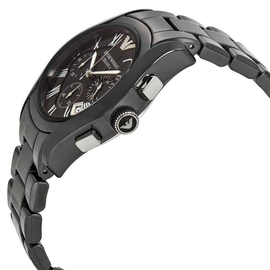 Emporio Armani Chronograaf Herenhorloge AR1400 met zwarte wijzerplaat en zwarte keramische kast Secundaire afbeelding