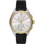Emporio Armani Claudio Chronograph Black Genuine Leather Men's Watch - AR11498