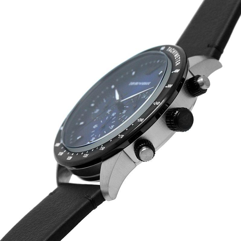 Emporio Armani Chronograph Black Leather Men's Watch AR11522