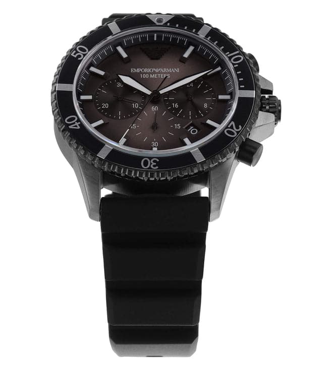 Emporio Armani Mario Chronograph Black Silicone Men's Watch - AR11515 Secundaire afbeelding