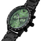 Emporio Armani Chronograph Green Dial Black Men's Watch AR11472