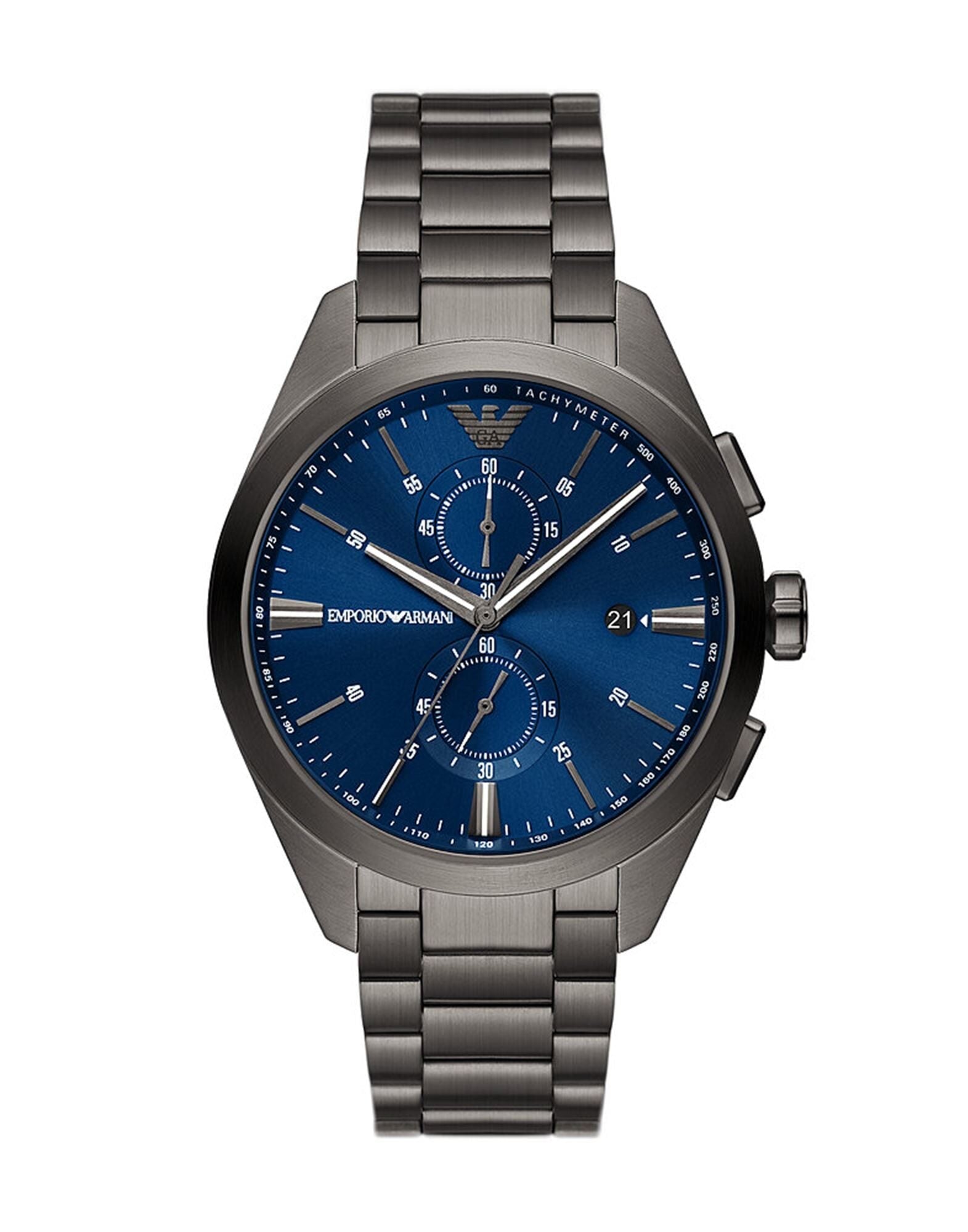 Emporio Armani Claudio Chronograph Blue Dial Gunmetal Men's Watch - AR11481 Hoofdafbeelding