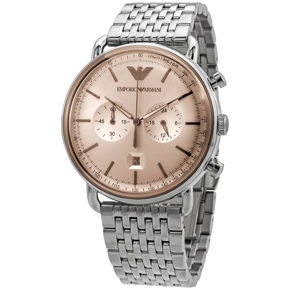 Emporio Armani Aviator Chronograph Beige Dial Men's Watch - AR11239 Hoofdafbeelding