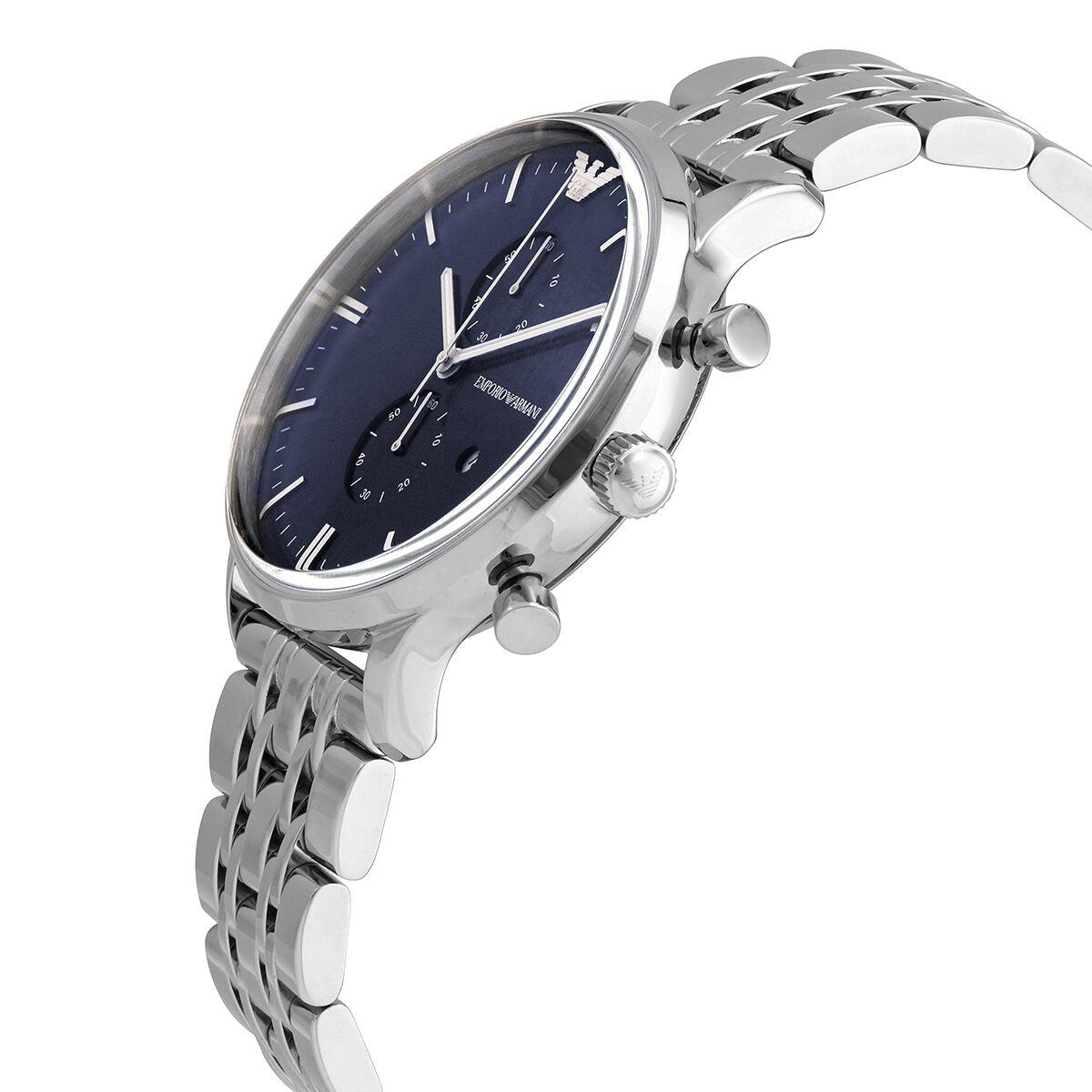 Emporio Armani Chronograaf Quartz Herenhorloge AR1648 met donkerblauwe wijzerplaat Secundaire afbeelding