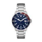Emporio Armani Classic Blue Dial Pepsi Bezel Men's Watch - AR11339