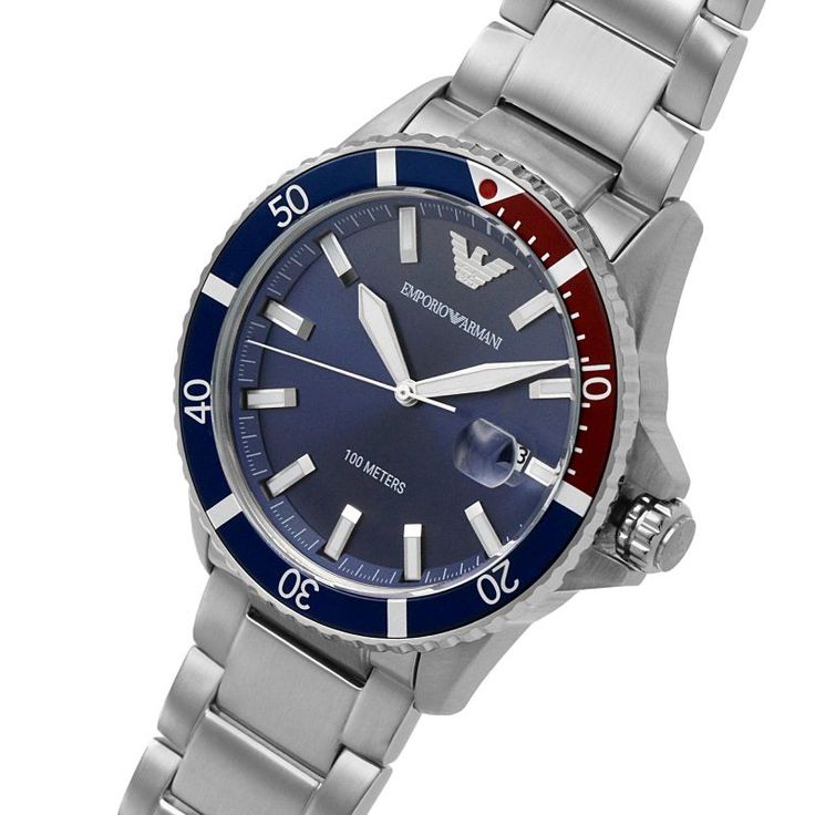 Emporio Armani Classic Blue Dial Pepsi Bezel Men's Watch - AR11339 Secundaire afbeelding