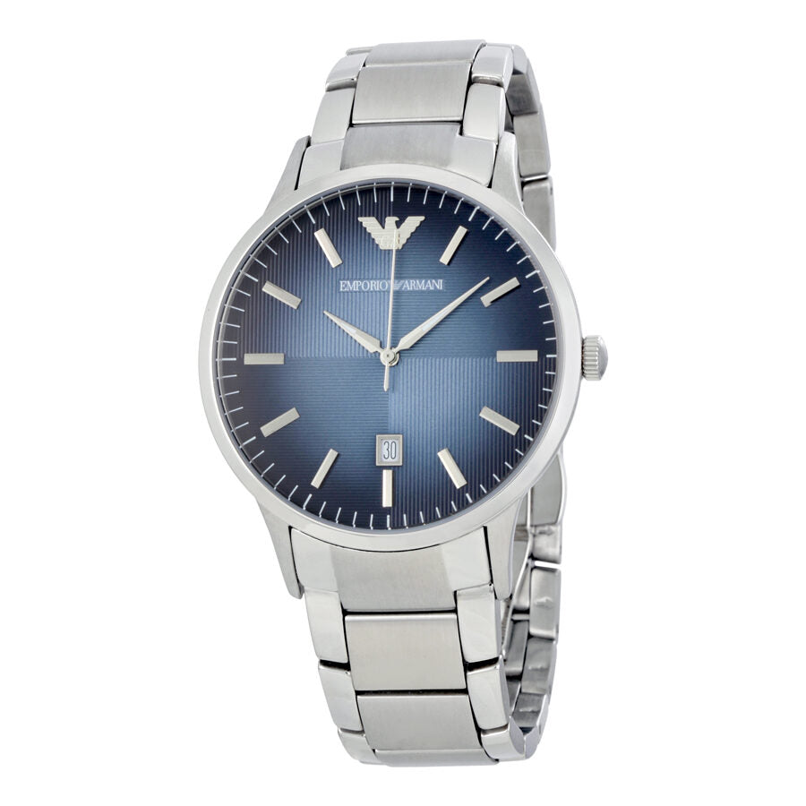 Emporio Armani Classic herenhorloge AR2472 met blauwe wijzerplaat met textuur Hoofdafbeelding
