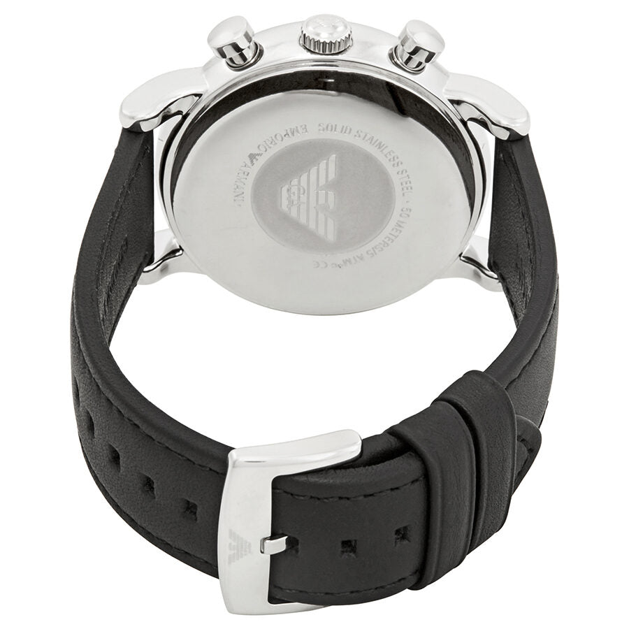 Emporio Armani Classic Chronograph Black Genuine Leather Men's Watch - AR1733