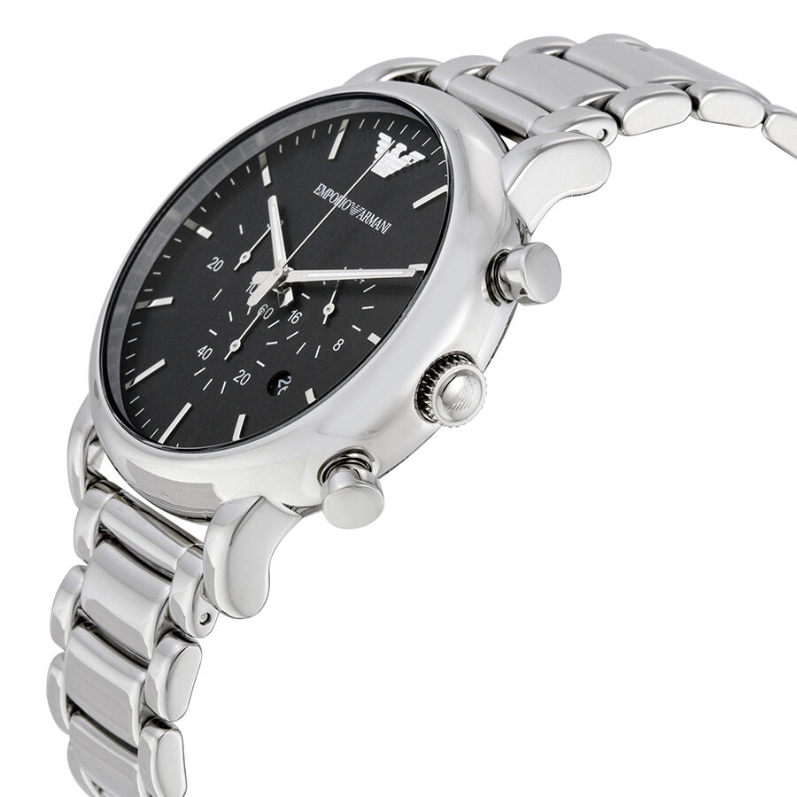 Emporio Armani Classic Chronograph herenhorloge met zwarte wijzerplaat AR1894 Secundaire afbeelding