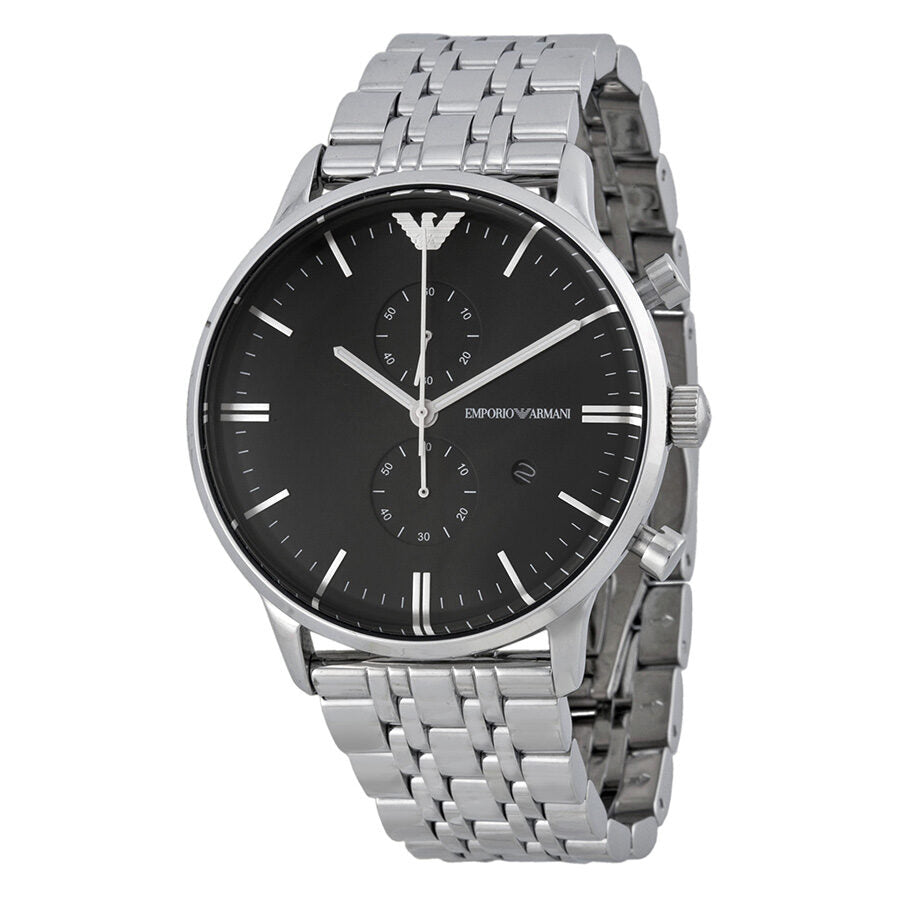 Emporio Armani Classic Chronograph Black Dial Men's Watch - AR0389 Hoofdafbeelding