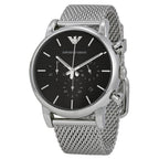Emporio Armani Classic Chronograph Black Dial Steel Men's Watch - AR1811