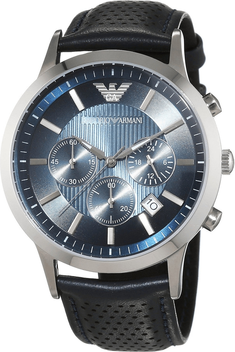 Emporio Armani Classic Chronograph Herenhorloge met Blauwe Wijzerplaat AR2473 Secundaire afbeelding