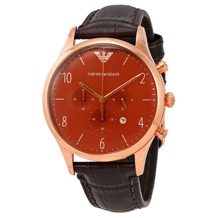 Emporio Armani Classic Chronograph Herenhorloge AR1890 met bordeauxrode wijzerplaat Hoofdafbeelding