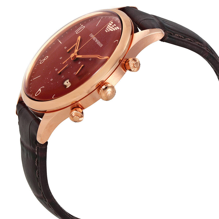 Emporio Armani Classic Chronograph Herenhorloge AR1890 met bordeauxrode wijzerplaat Secundaire afbeelding