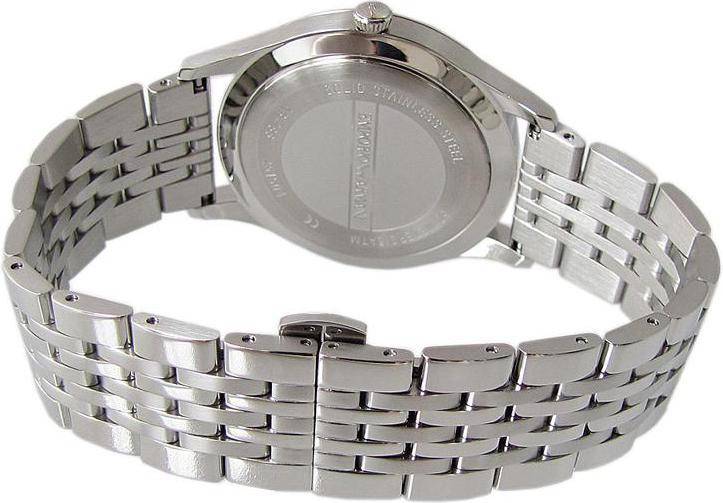 Emporio Armani Classic herenhorloge AR1881 met crèmekleurige wijzerplaat en roestvrijstalen kast Secundaire afbeelding
