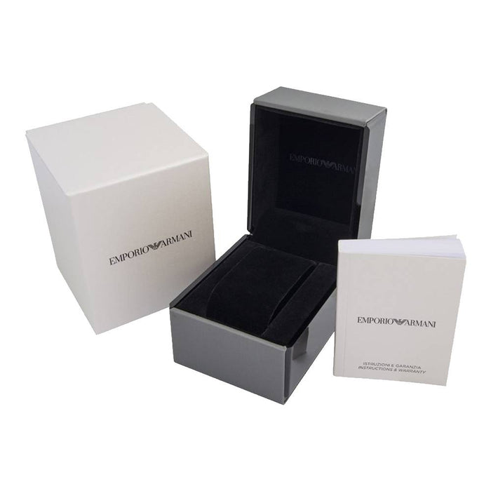 Emporio Armani Classic Rectangular Brown Genuine Leather Men's Watch - AR0154