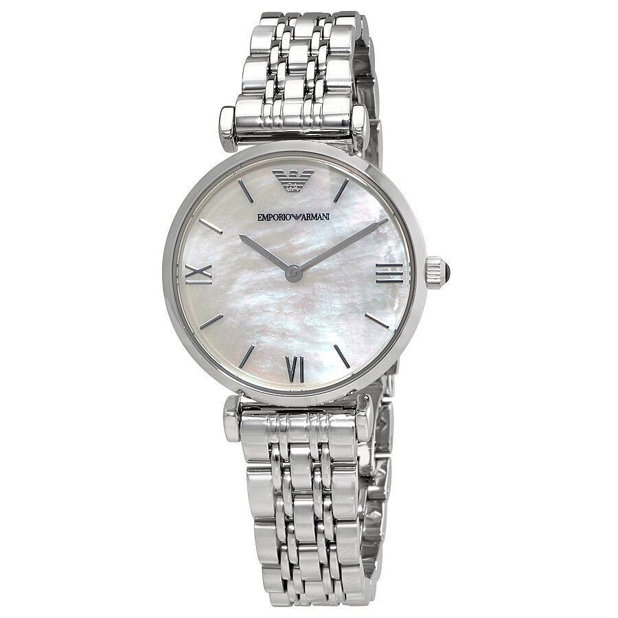 Emporio Armani Classic White MOP Dial Silver Men's Watch - AR1682 Hoofdafbeelding