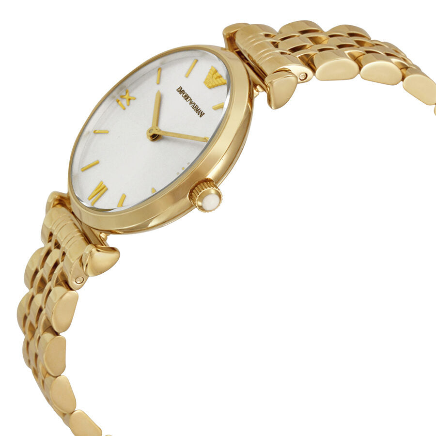 Emporio Armani Classic dameshorloge met zilveren wijzerplaat en goudkleurige accenten AR1877 Secundaire afbeelding