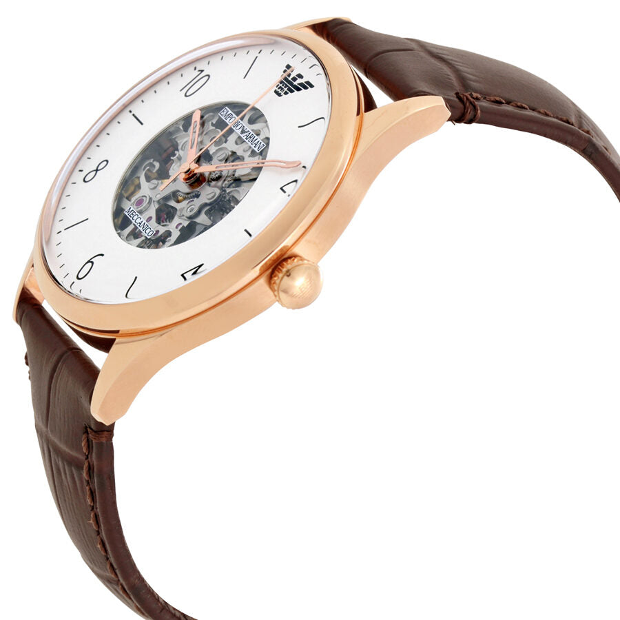 Emporio Armani Meccanico Dark Brown Genuine Leather Strap Men's Watch - AR1920 Secundaire afbeelding