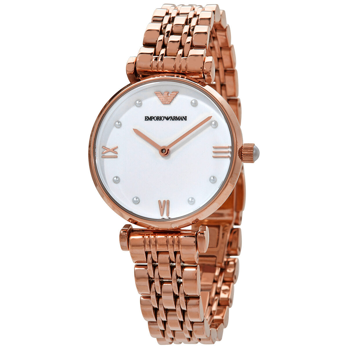 Emporio Armani Gianni T-Bar Quartz Rose Gold Women's Watch - AR11267