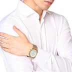 Emporio Armani Aviator Chronograph Gold Mesh Men's Watch - AR11315
