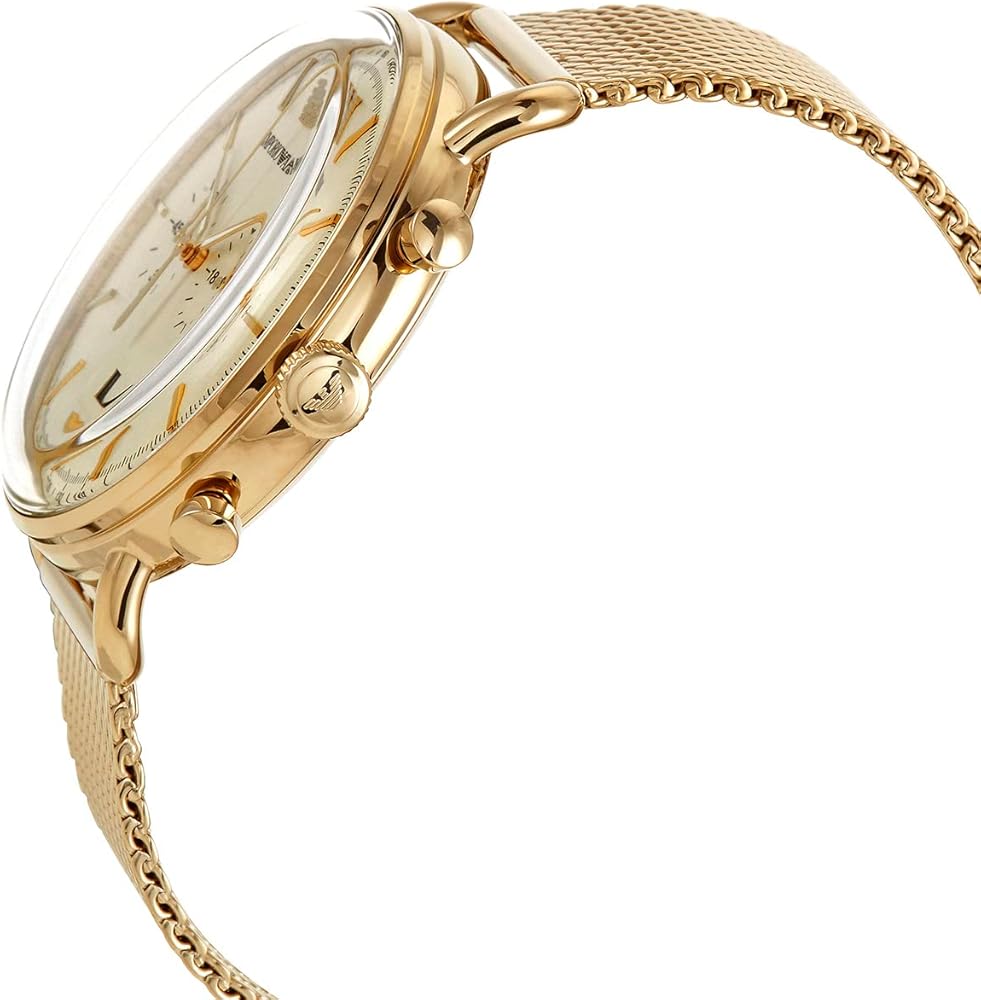 Emporio Armani Aviator Chronograph Gold Mesh Men's Watch - AR11315 Secundaire afbeelding