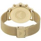 Emporio Armani Aviator Chronograph Gold Mesh Men's Watch - AR11315