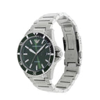 Emporio Armani Diver Three-Hand Date Green Dial Silver Men's Watch - AR11338