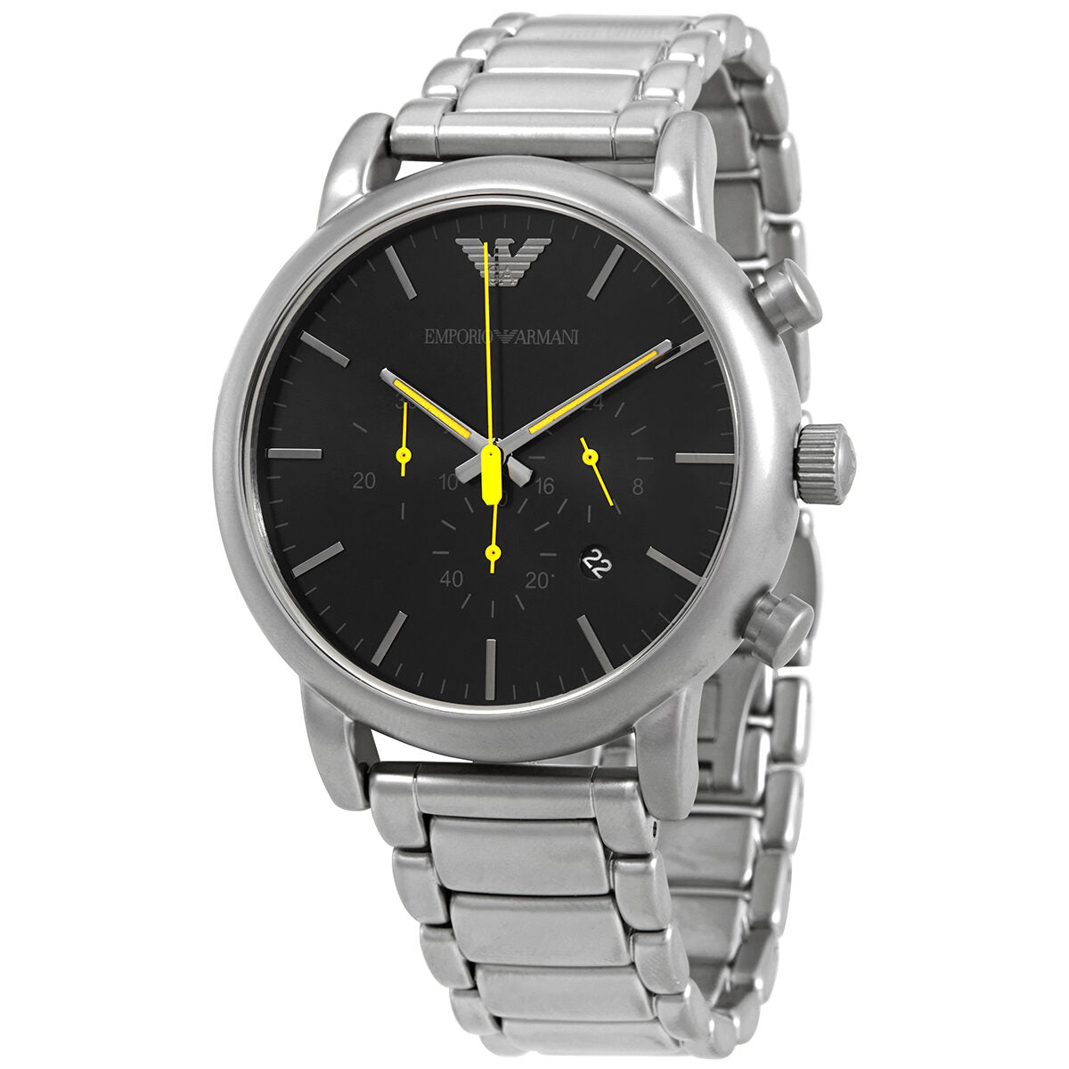 Emporio Armani Luigi Chronograaf Quartz Herenhorloge met Zwarte Wijzerplaat AR11324 Hoofdafbeelding
