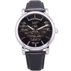 Emporio Armani Luigi Meccanico Automatic Black Genuine Leather Men's Watch - AR60040