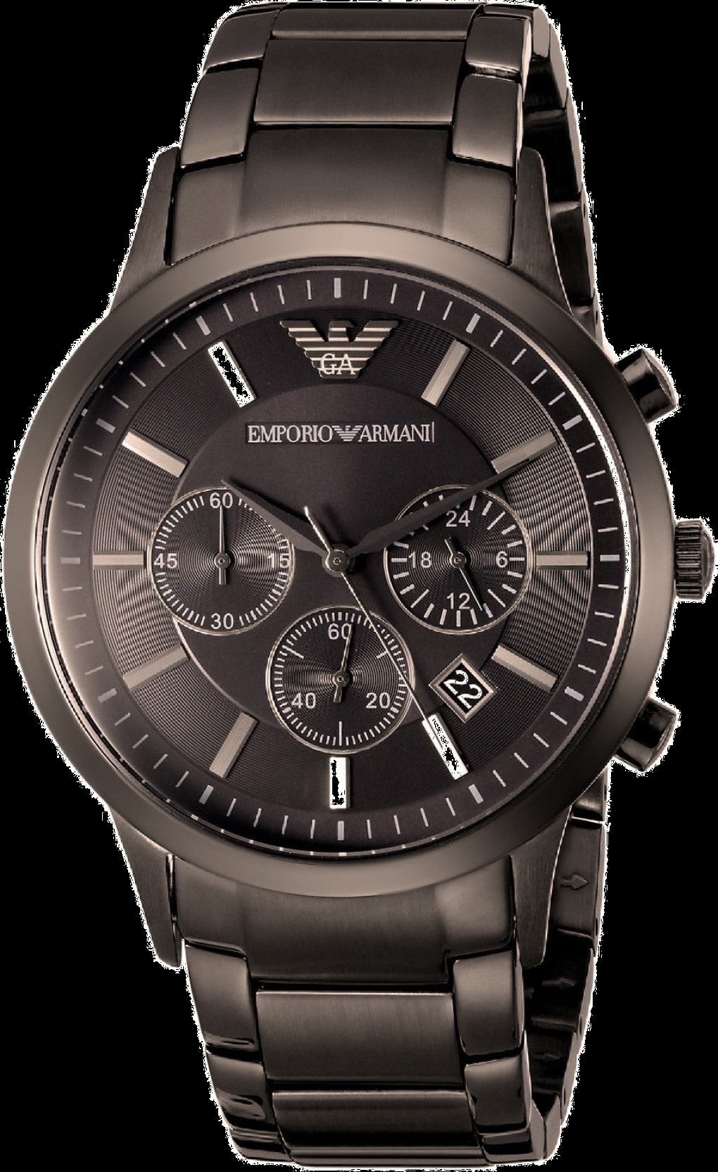Emporio Armani Heren Klassieke Chronograaf Roestvrij Staal Gunmetal Horloge AR2454 Hoofdafbeelding