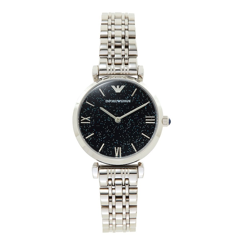 Emporio Armani Gianni T-Bar Quartz Blue Dial Women's Watch - AR11091 Hoofdafbeelding