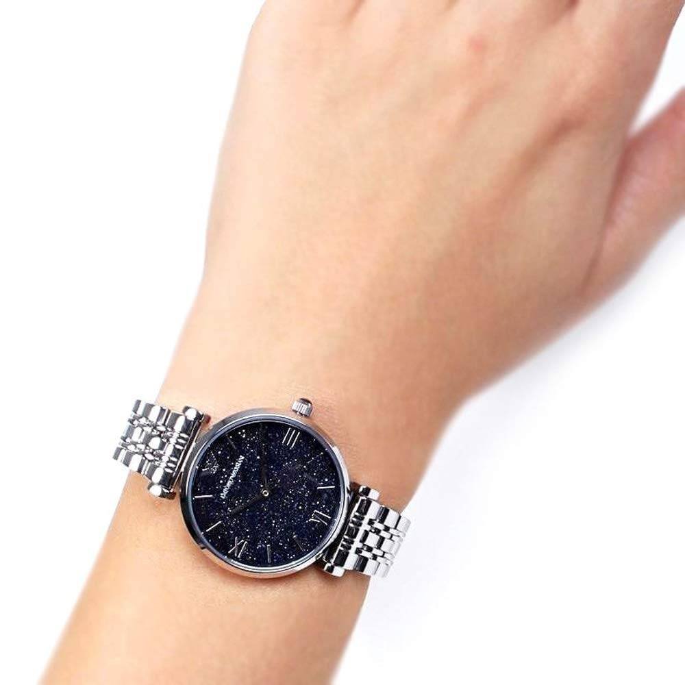 Emporio Armani Gianni T-Bar Quartz Blue Dial Women's Watch - AR11091
