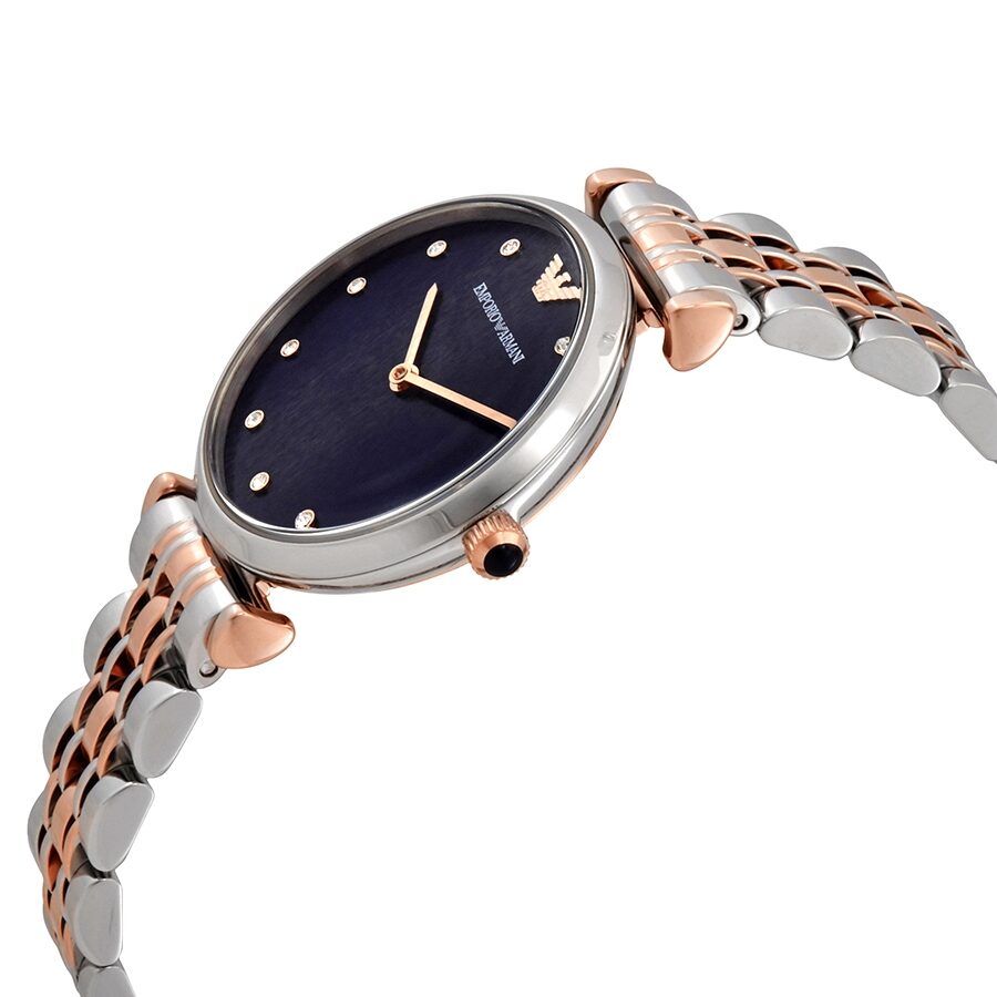 Emporio Armani Quartz dameshorloge met blauwe wijzerplaat AR11092 Secundaire afbeelding