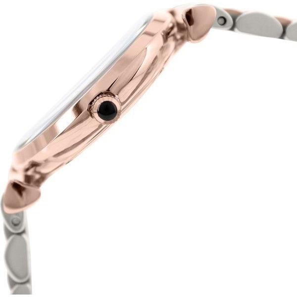 Emporio Armani Quartz dameshorloge met grijze wijzerplaat en tweekleurig design AR1725 Secundaire afbeelding