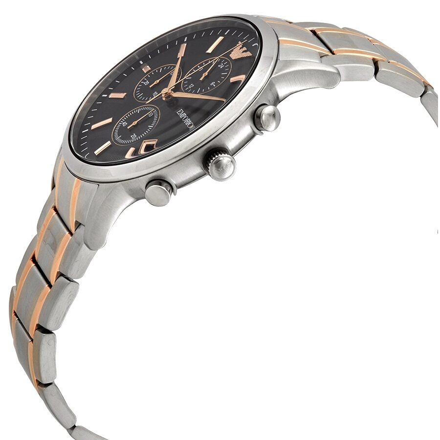 Emporio Armani Renato Chronograph Quartz Black Dial Men's Watch AR11165 Secundaire afbeelding