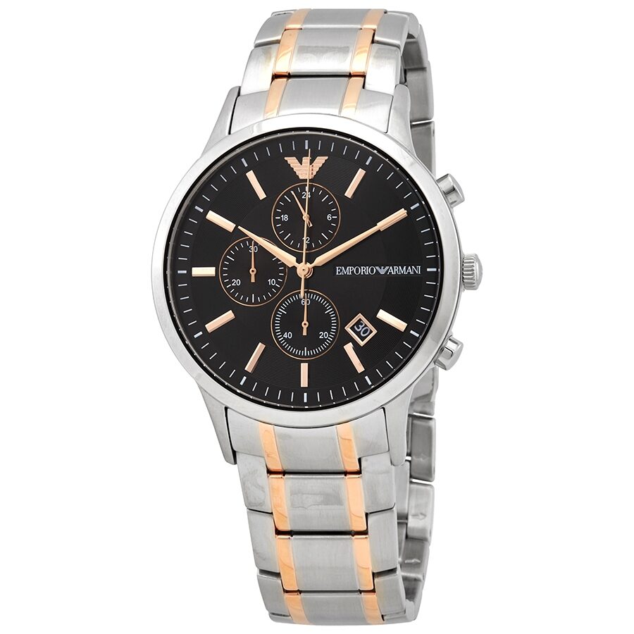 Emporio Armani Renato Chronograph Quartz Black Dial Men's Watch AR11165 Hoofdafbeelding