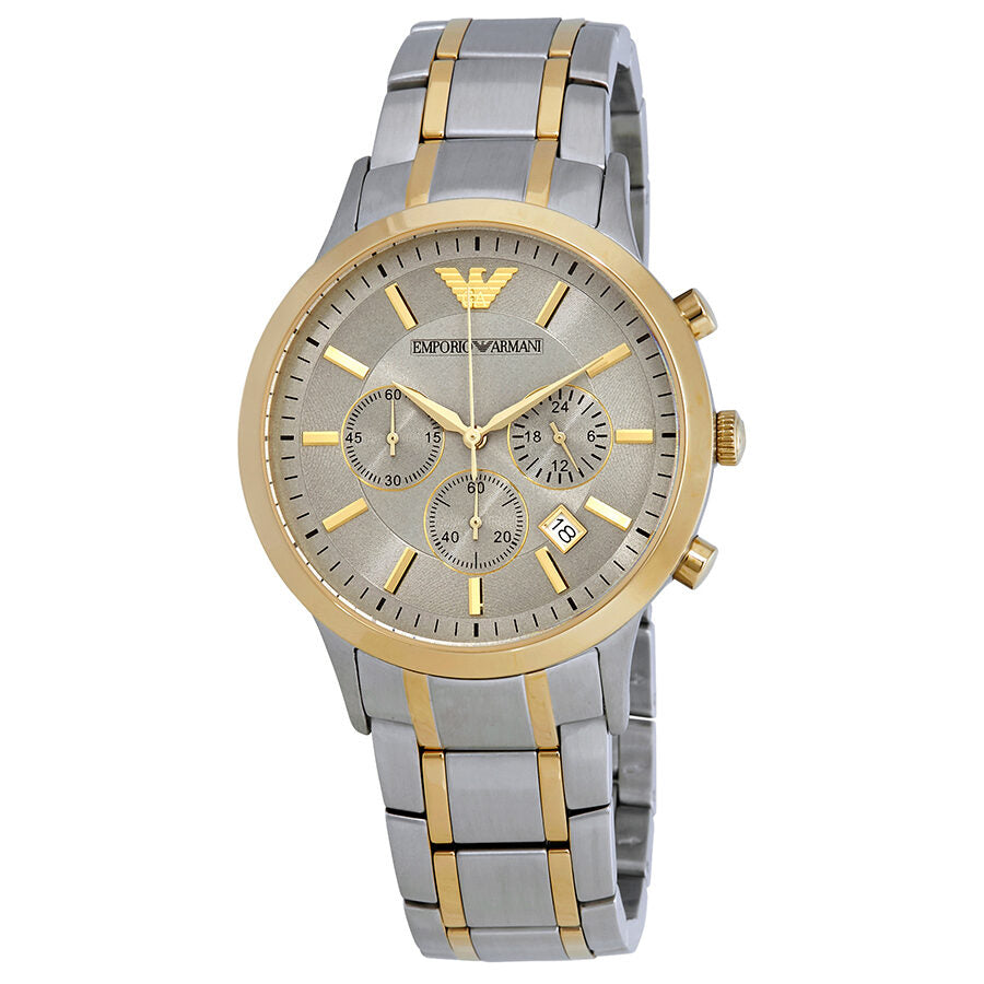 Emporio Armani Renato Chronograaf Herenhorloge met Zilveren Wijzerplaat AR11076 Hoofdafbeelding