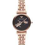 Emporio Armani Gianni T-Bar Rose Gold Women's Watch - AR11206