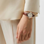 Emporio Armani Mia Three-Hand Brown Geniune Leather Women's Watch - AR11525